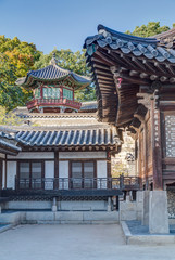 Pagoda and details of architecture in Changdeokgung  Palace - 97537659