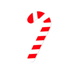 Merry Christmas Candy Cane. Isolated. Flat design. White background.