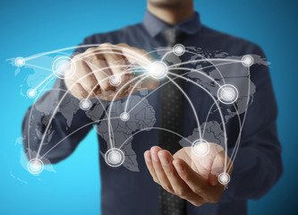 touching virtual icon  social network