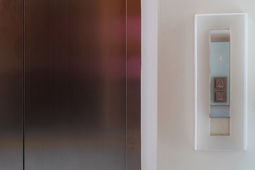 elevator button up and down, modern metal elevator close door