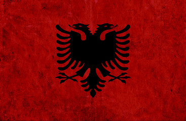 Grungy paper flag of Albania