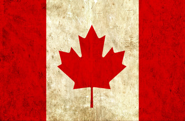 Grungy paper flag of Canada