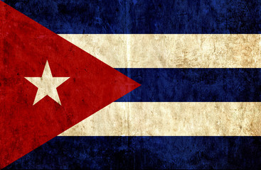 Grungy paper flag of Cuba