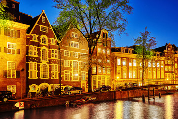 Beautiful Amsterdam city at the evening time.