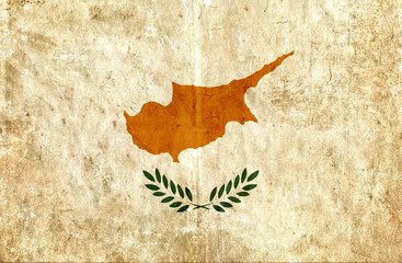 Grungy paper flag of Cyprus
