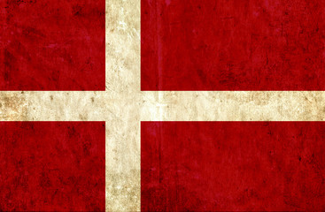 Grungy paper flag of Denmark