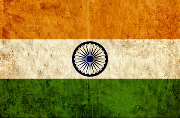 Grungy paper flag of India