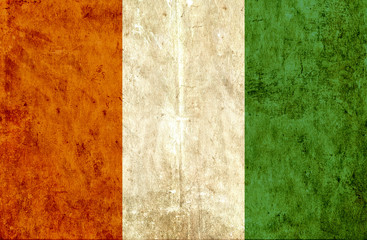 Grungy paper flag of Ivory Coast