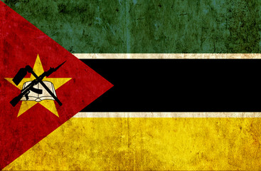 Grungy paper flag of Mozambique