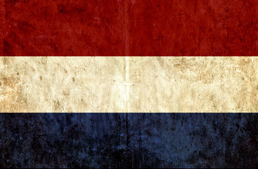Grungy paper flag of Netherlands