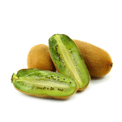 Kiwi fruit on a white background.