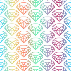 seamless pattern or repeat pattern made of diamonds with a pastel gradient background. Separated by layers