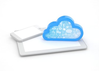 tablet pc, smart phone and cloud