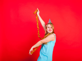 Young nice girl have fun