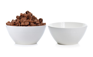 cereal chocolate on white background.