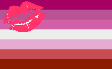 Lipctick lesbian pride flag in vector format.