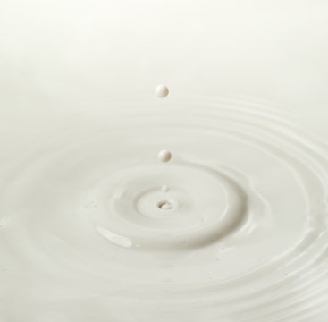 milk drop or white liquid drop created ripple wave