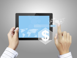 touch- tablet in hands