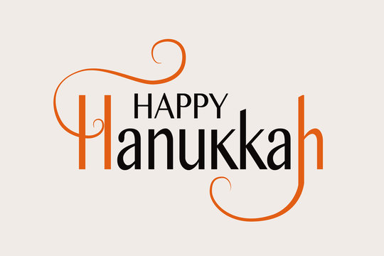 Happy Hanukkah logotype, badge and icon typography.