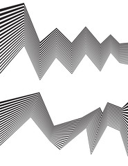 black and white mobious wave stripe optical abstract design