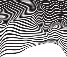 Fototapeta premium black and white mobious wave stripe optical design opart