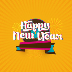 Greeting card design for Happy New Year.