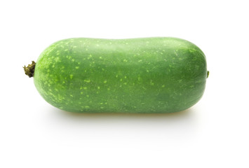 fresh smooth loofah on a white background