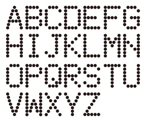 アルファベット/ブラック ポイントで作成したアルファベット（ABC）
