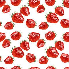 Seamless pattern with strawberry