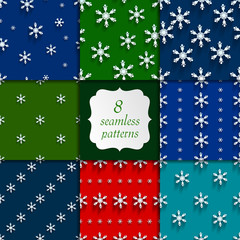 Obraz na płótnie Canvas Seamless pattern set with snowflakes 