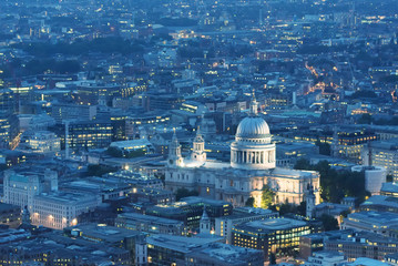 Naklejka premium St Paul Cathedral in London. Aerial view