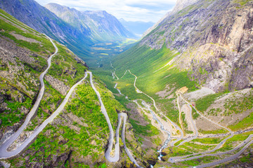 The view from the height of the trollstigen