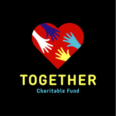 Helping Hand adult and children logo icon charity help flat