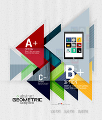 Abstract info banner with options, geometric paper style