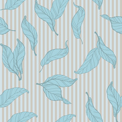Floral ornamental illustration in vector format. Leaves pattern for wallpaper, background, textile seamless
