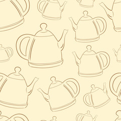 Seamless contours of teapots