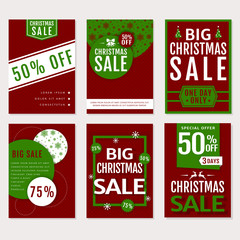 Christmas sale. Vector banners set.