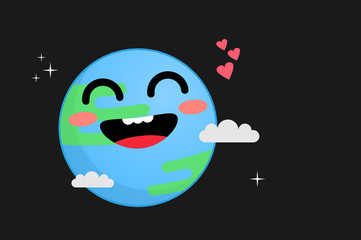 Happy cute earth