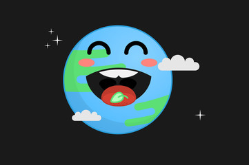 Happy cute earth