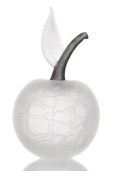 glass apple on a white background