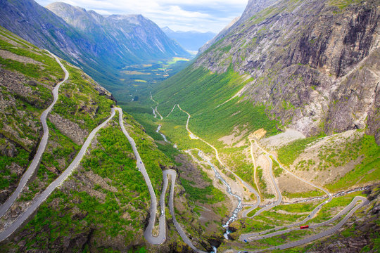 The view from the height of the trollstigen