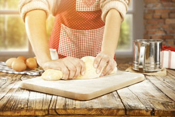 woman hands and kitchen place 