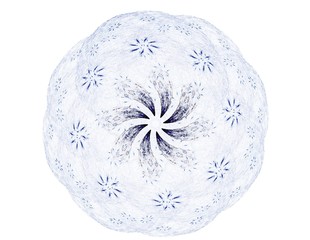 Abstract design of white powder cloud against dark background