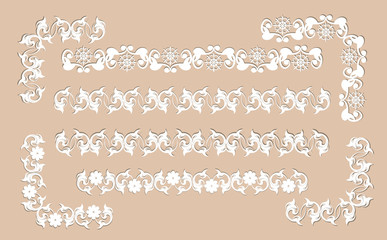 Design elements in the form of floral ornament.
