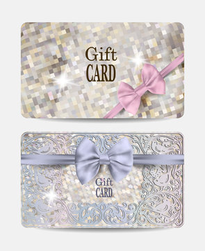 Set of textured pastel colored gift cards