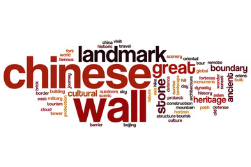 Chinese wall word cloud concept