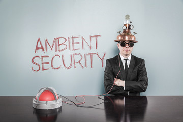 Ambient security concept with businessman