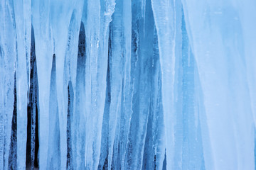 Pattern of the icicles, close-up.