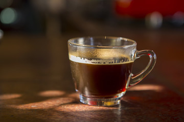 black coffee cup on the table