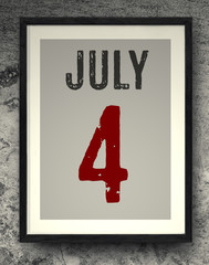 july calendar on the photo frame